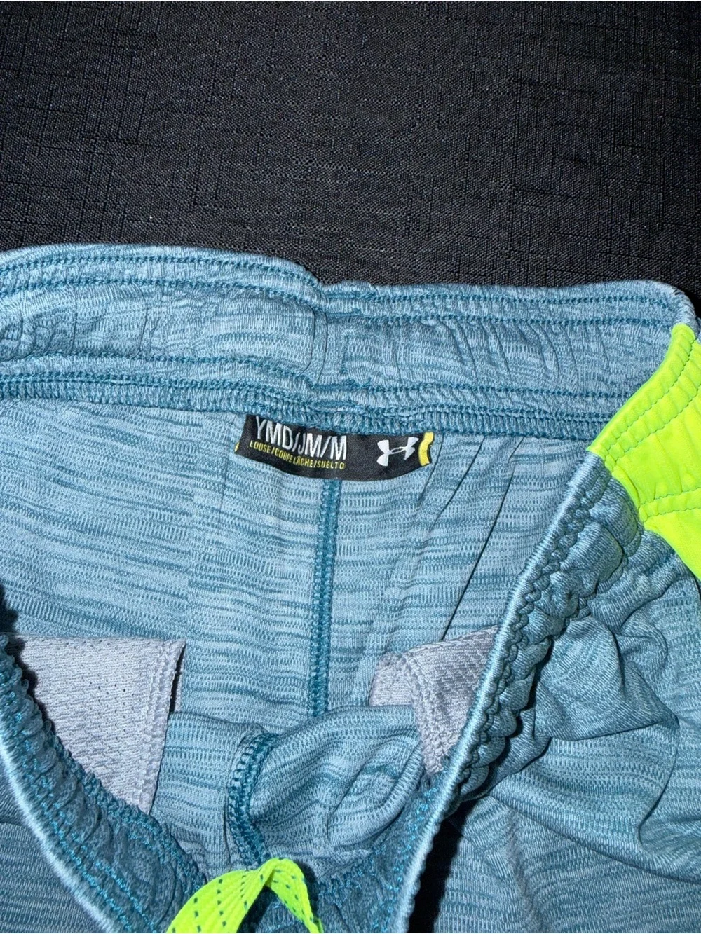 Under Armour blue Shorts with Neon Yellow Panels